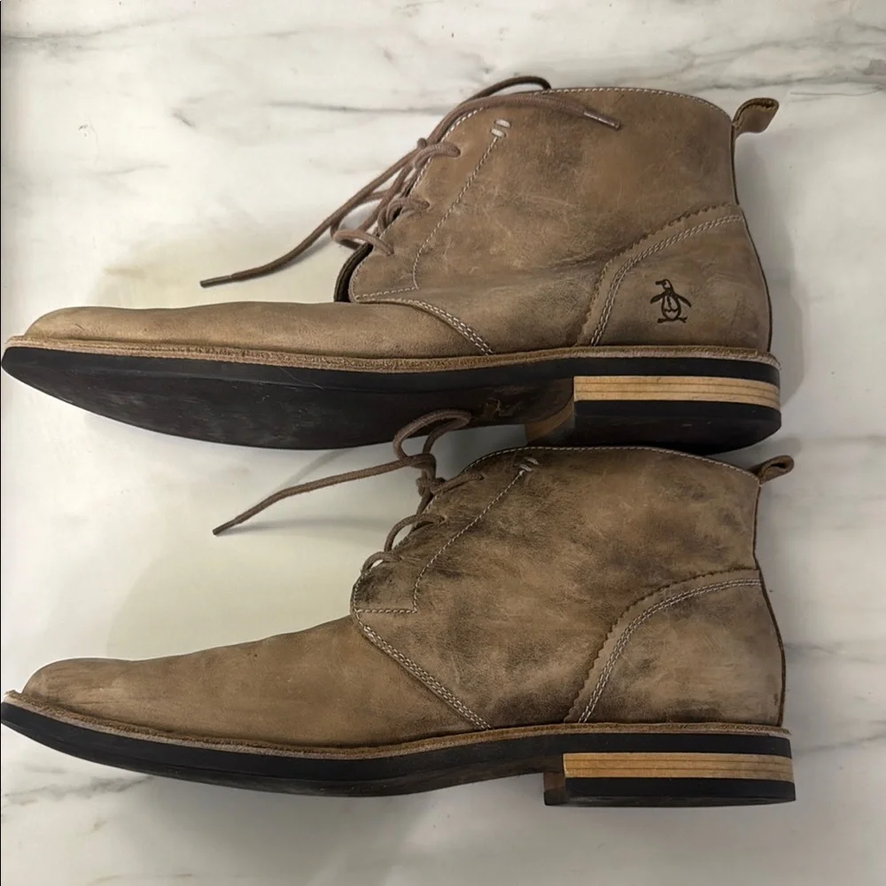 Men’s Penguin Leather Brown Chukka Boots - Picture 9 of 11